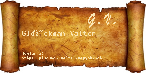 Glückman Valter névjegykártya